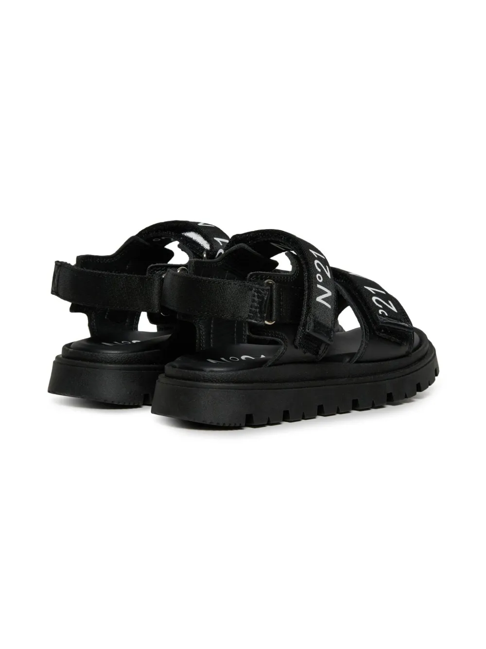 Nº21 Kids Sandalen met plateauzool en logoprint Zwart