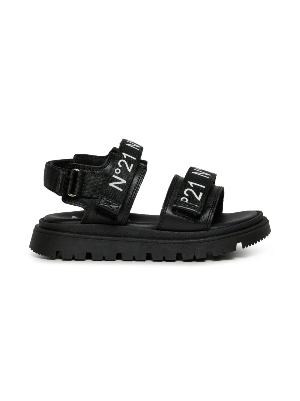 Nº21 Kids Sandalen met plateauzool en logoprint Zwart