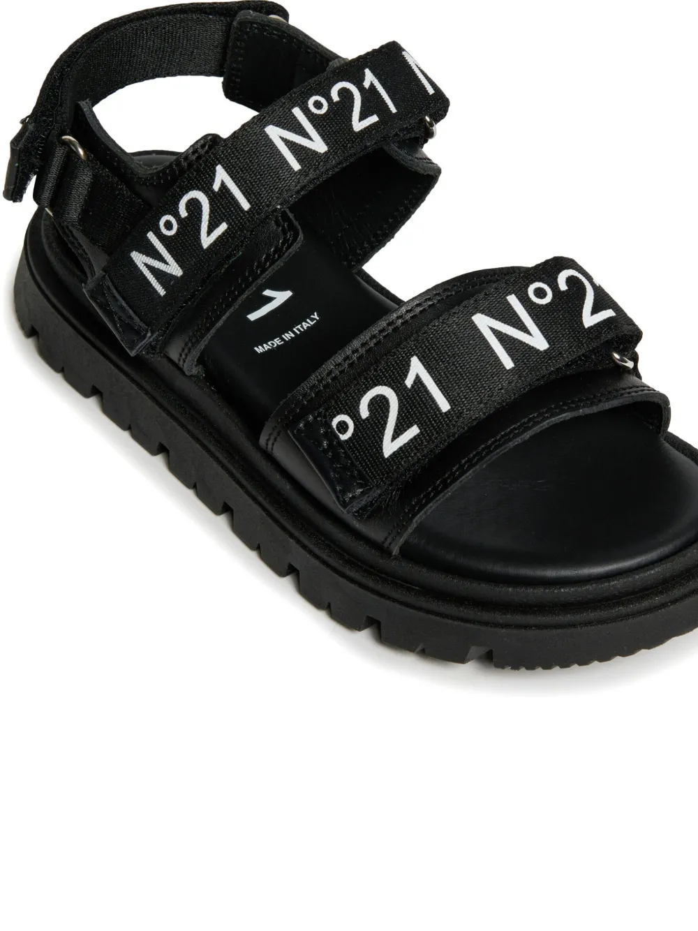 Nº21 Kids Sandalen met plateauzool en logoprint Zwart