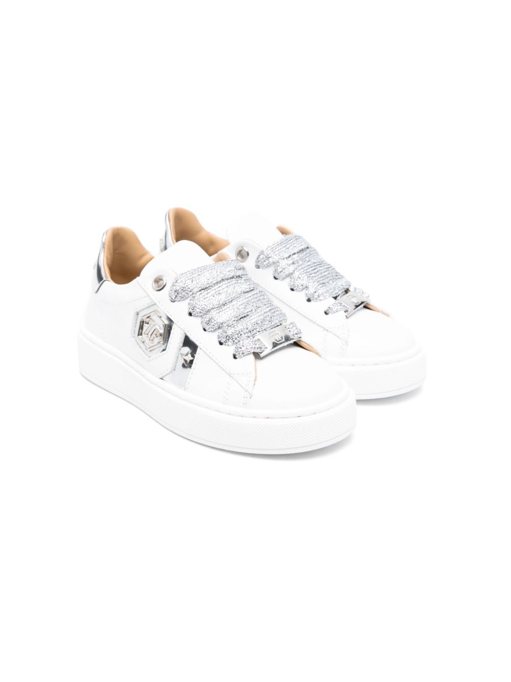 Philipp Plein Junior Hexagon sneakers Wit