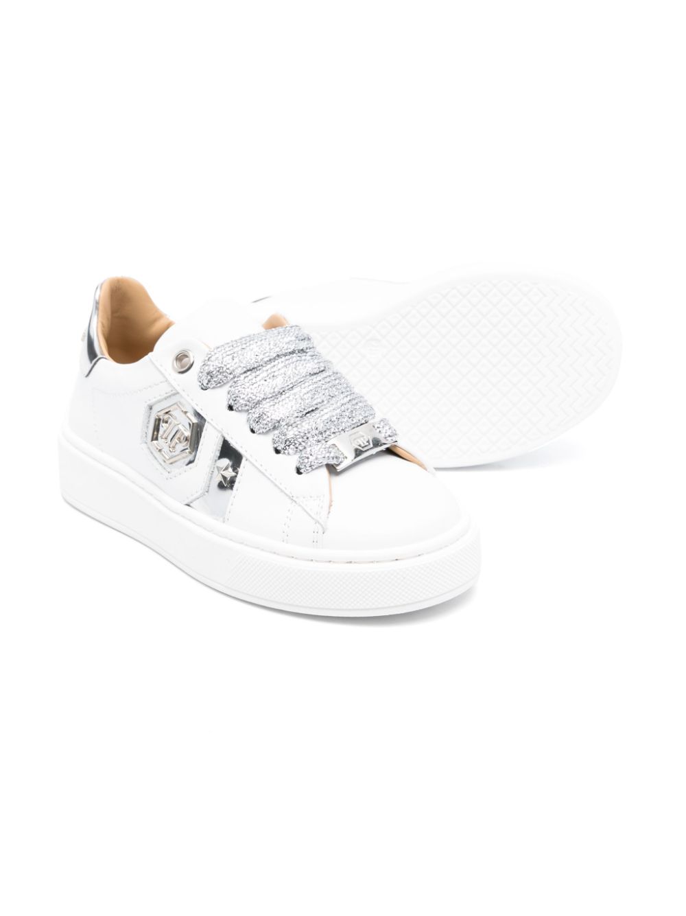 Philipp Plein Junior Hexagon sneakers - Wit