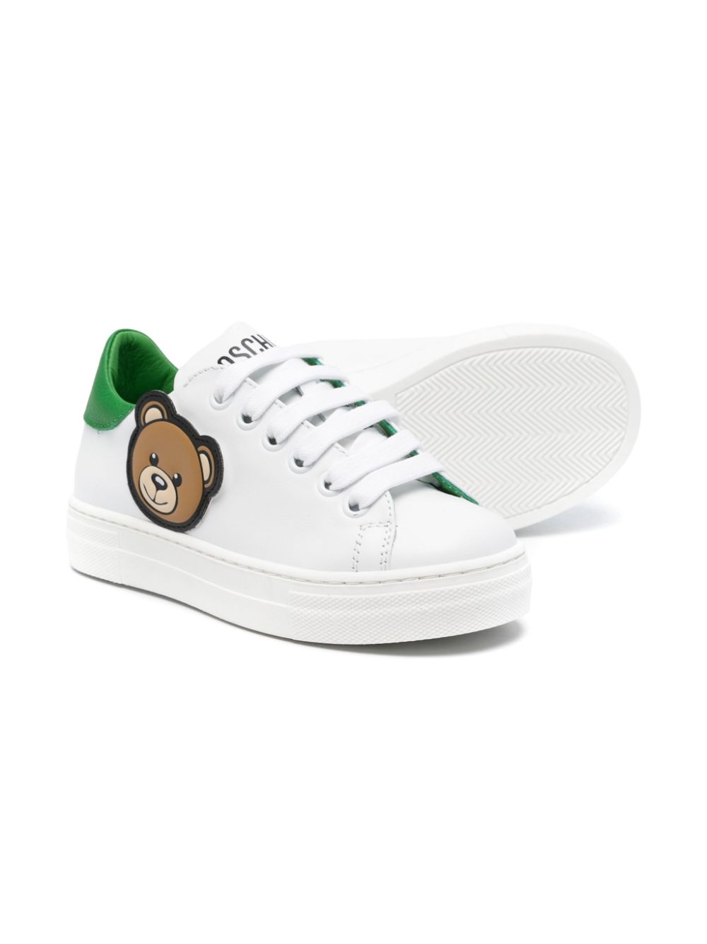 Moschino Kids Leo Teddy-motif sneakers - White