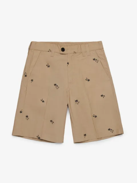 Nº21 Kids motif-embroidered shorts