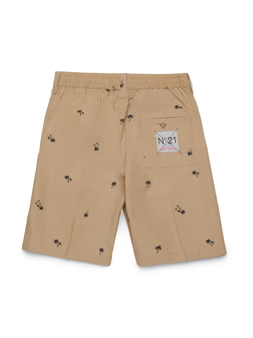 Nº21 Kids Shorts met borduurwerk en franje - Beige