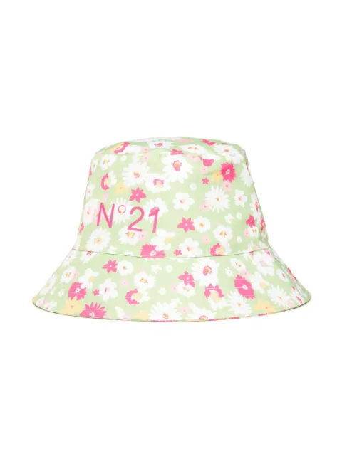 Nº21 Kids floral-print bucket hat