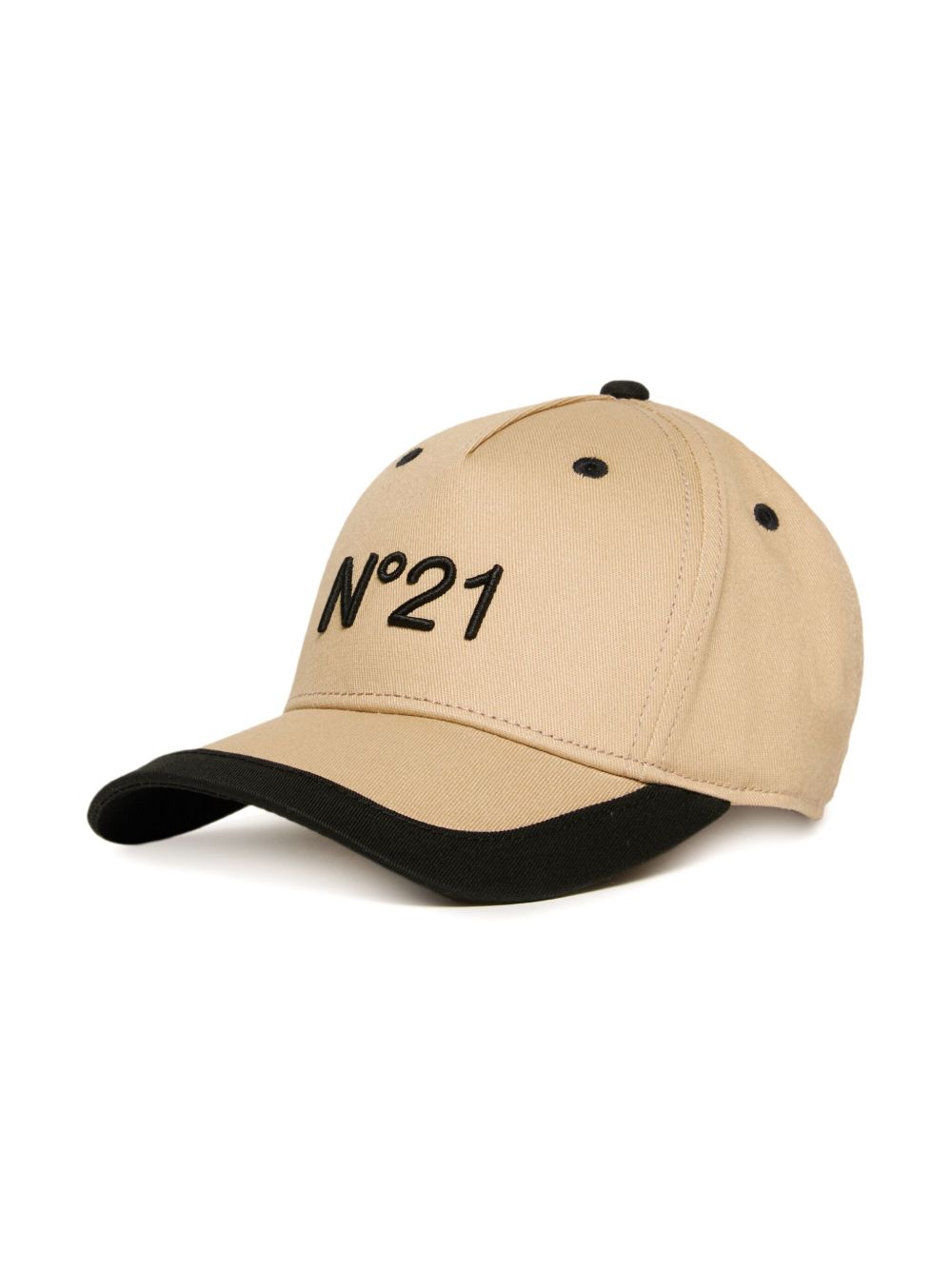 Nº21 Kids logo-embroidered baseball cap - Neutrals