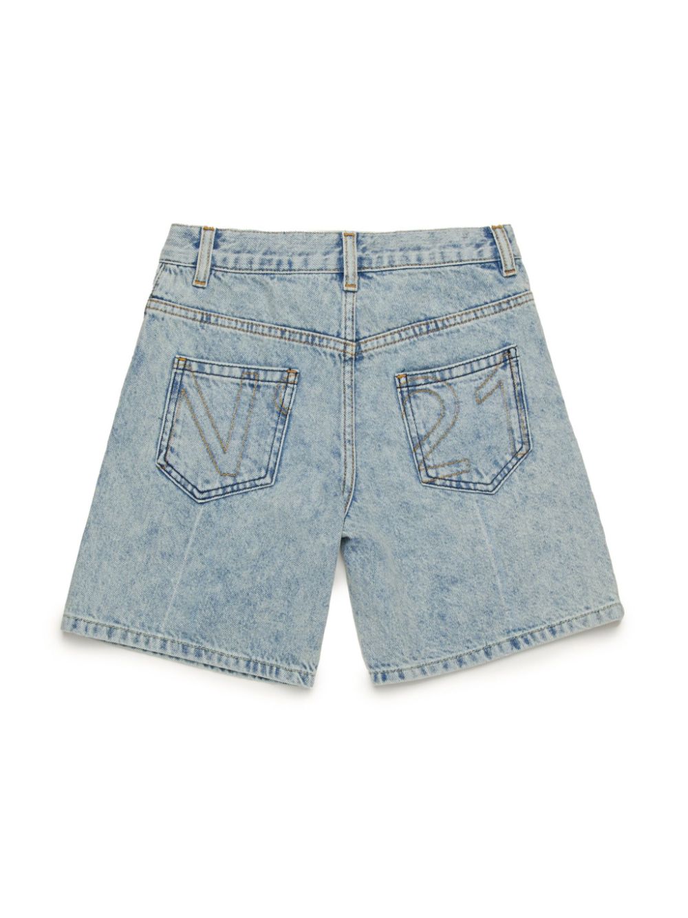 Nº21 Kids logo-patch denim shorts - Blauw