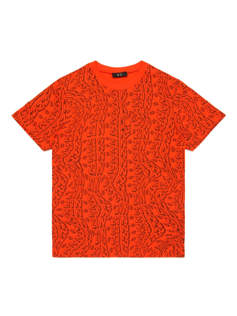 Nº21 Kids logo-print T-shirt | Orange | Image 1