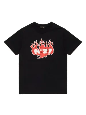 MM6 Maison Margiela Kids プリント Tシャツ | ブラック | FARFETCH JP