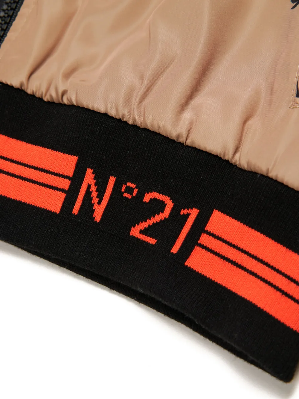 N°21 Logo-print Hooded Jacket In Neutrals