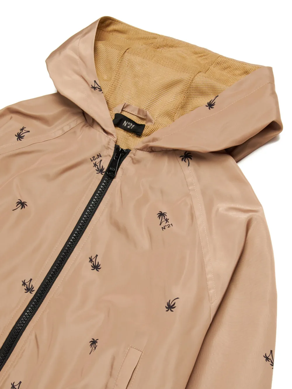 N°21 Logo-print Hooded Jacket In Neutrals
