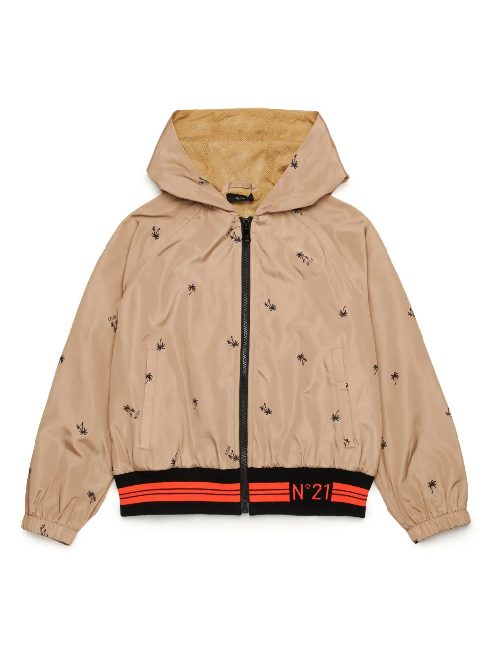 N°21 Logo-print Hooded Jacket In Neutrals
