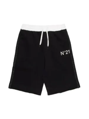 Palm Angels Kids ストライプ ショートパンツ | ブラック | FARFETCH JP