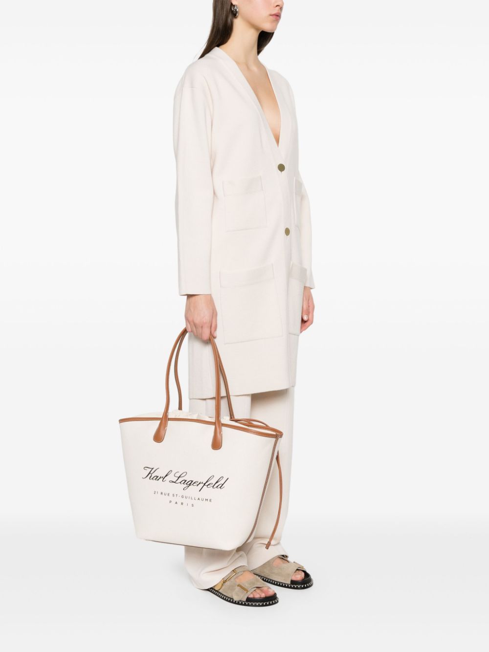 Karl Lagerfeld medium Hotel Karl tote bag - Beige