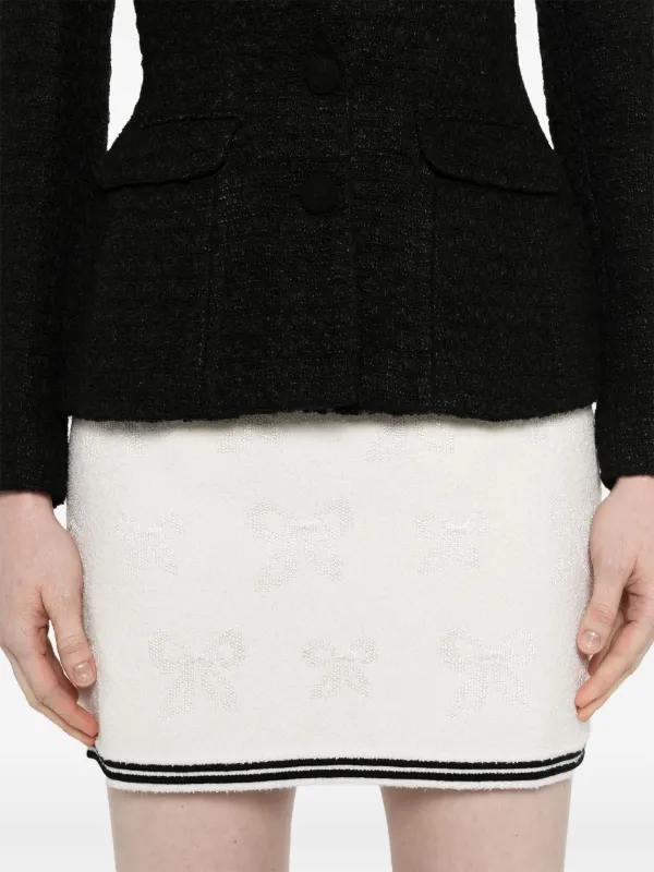 【関税&送料込】Self-Portrait Jacquard Skirt With Bow Cream Bow Jacquard Mini Skirt – self-portrait-US