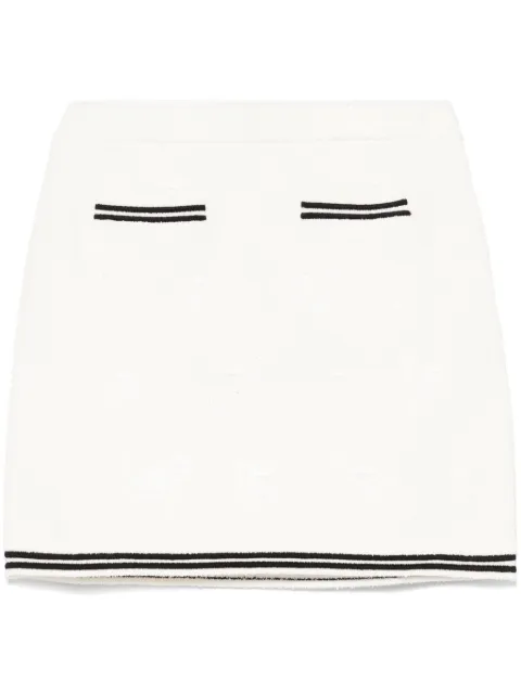 Self-Portrait bow-jacquard mini skirt
