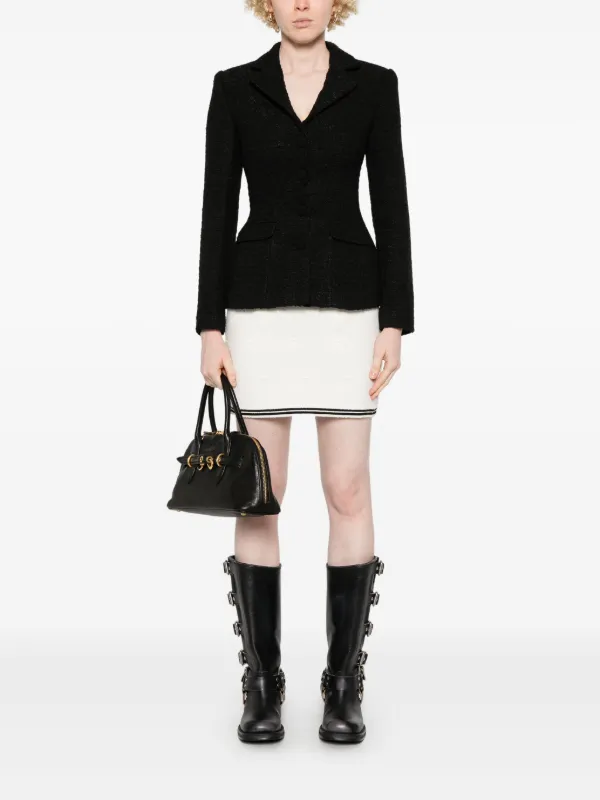 【関税&送料込】Self-Portrait Jacquard Skirt With Bow Self-Portrait bow-jacquard Mini Skirt | White | FARFETCH
