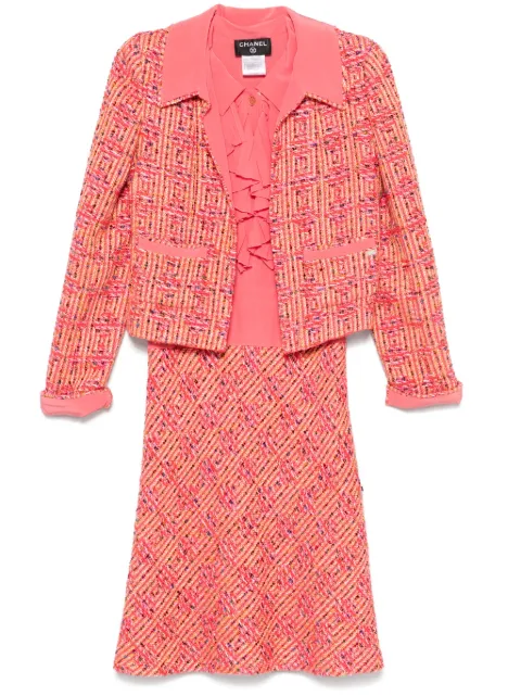 CHANEL Pre-Owned set de vestido de tweed 2001