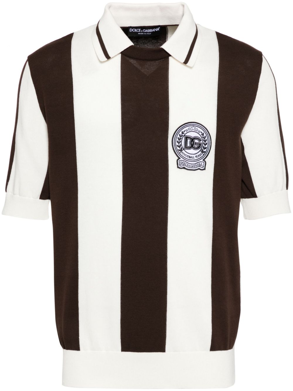 Dolce & Gabbana striped polo shirt - Brown