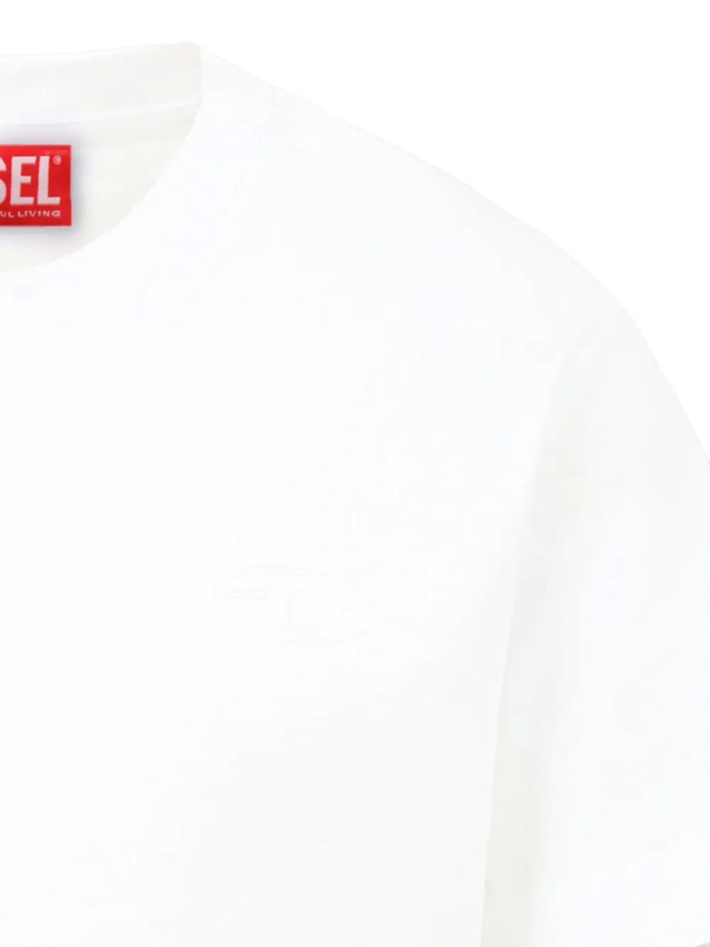 Diesel Kids T-shirt met geborduurd Oval D logo Wit