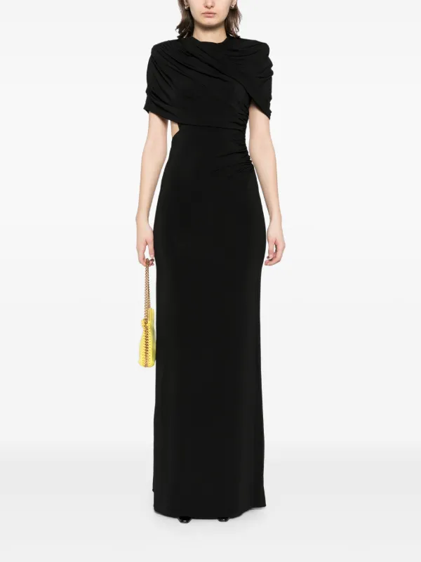 Stella McCartney Draped Cape Gown | Black | FARFETCH