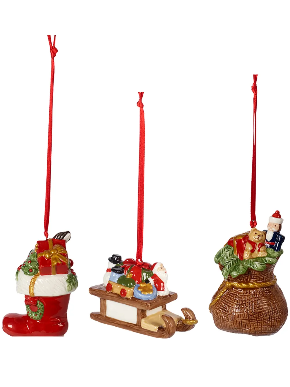 Villeroy & Boch Nostalgic Ornaments (set Of Three) In 红色