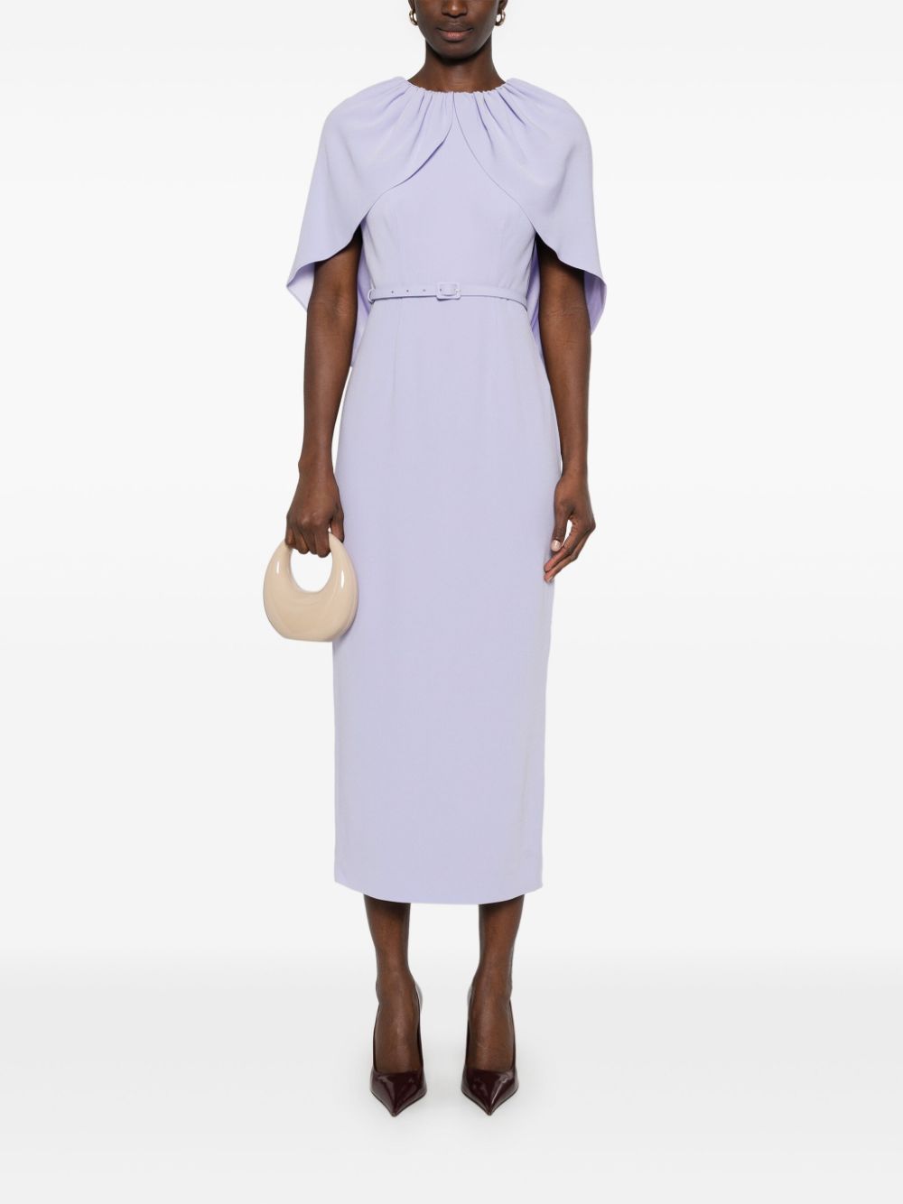 Roland Mouret Crêpe cape midi-jurk - Paars