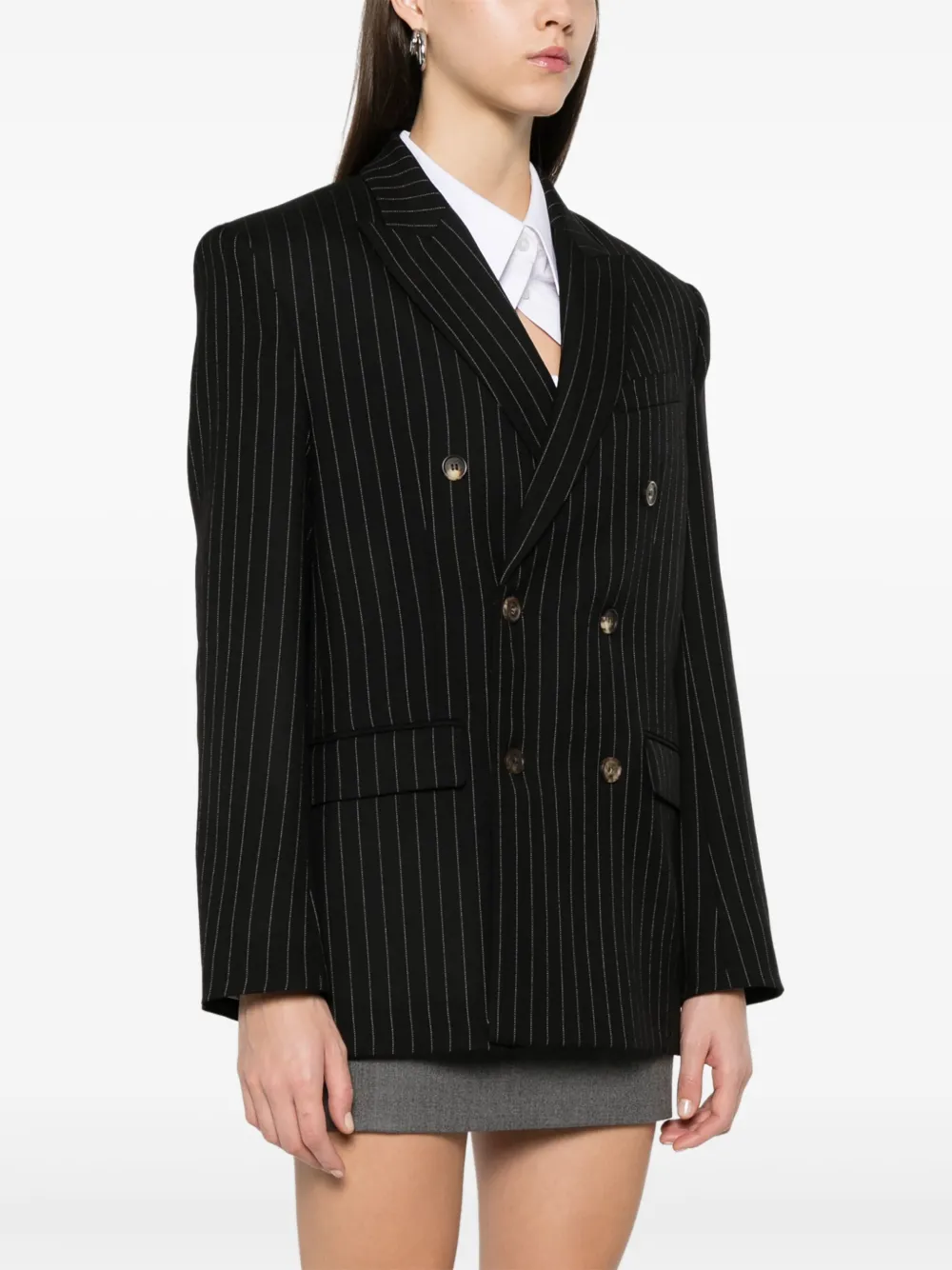 Shop Wardrobe.nyc Double-breasted Blazer In Schwarz