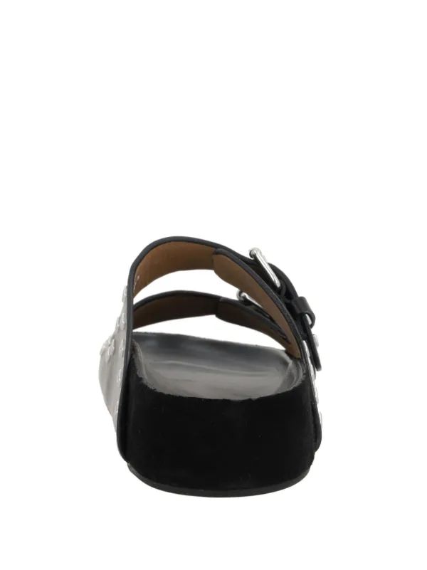 ISABEL MARANT Lennyo Leather Sandals | Black | FARFETCH