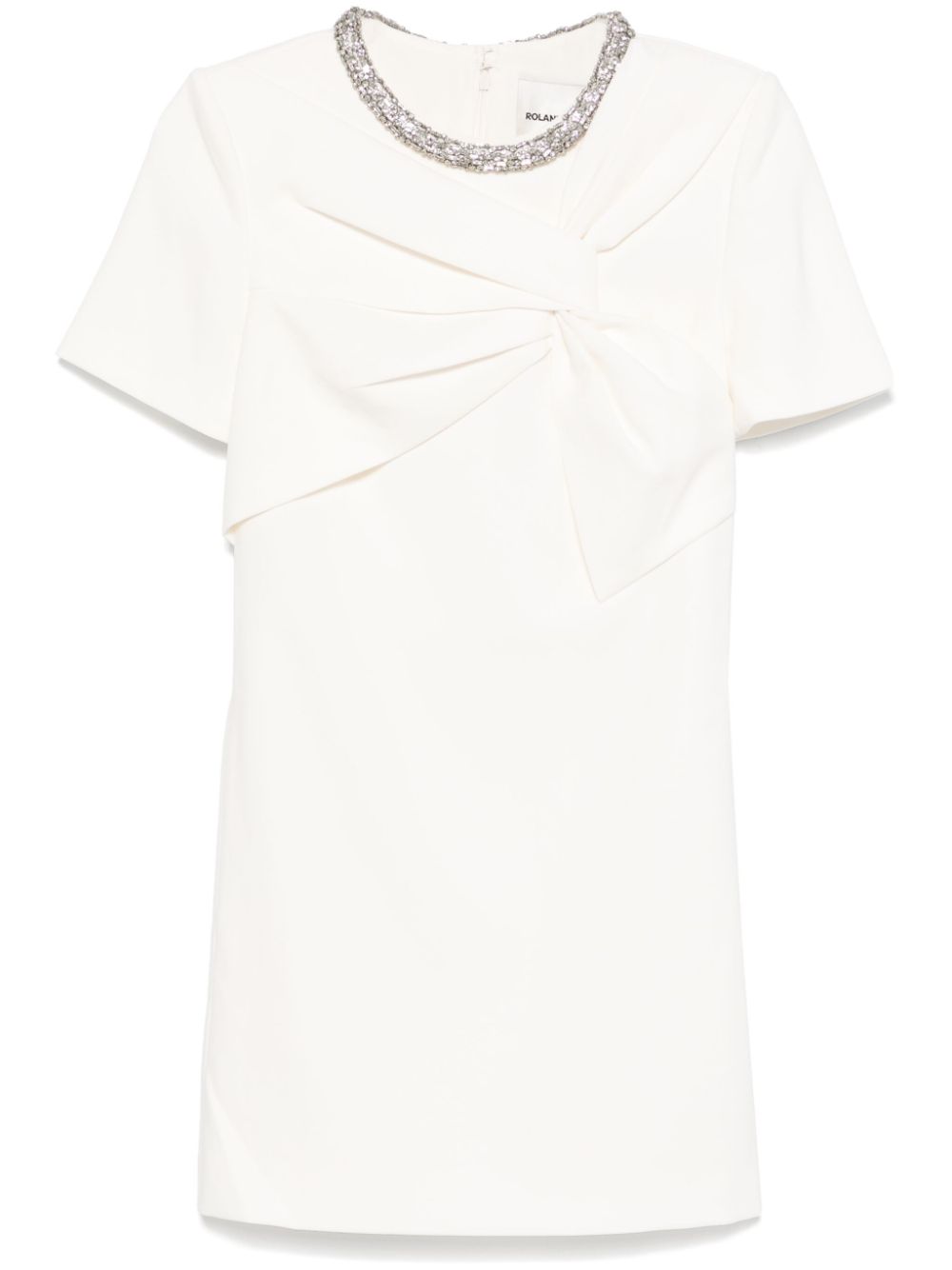 Roland Mouret embellished crepe mini dress - White