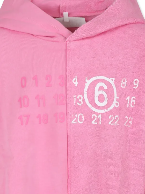 MM6 Maison Margiela Kids Printed Hoodie | Pink | FARFETCH