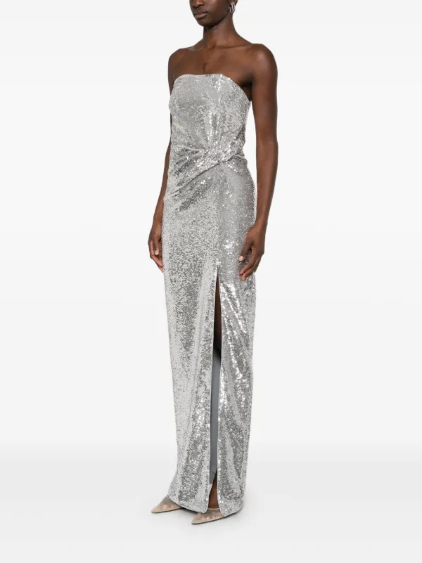 【Roland Mouret】 Sequinミディスカート Strapless V Neck Sequin Midi Dress in Green – Roland Mouret