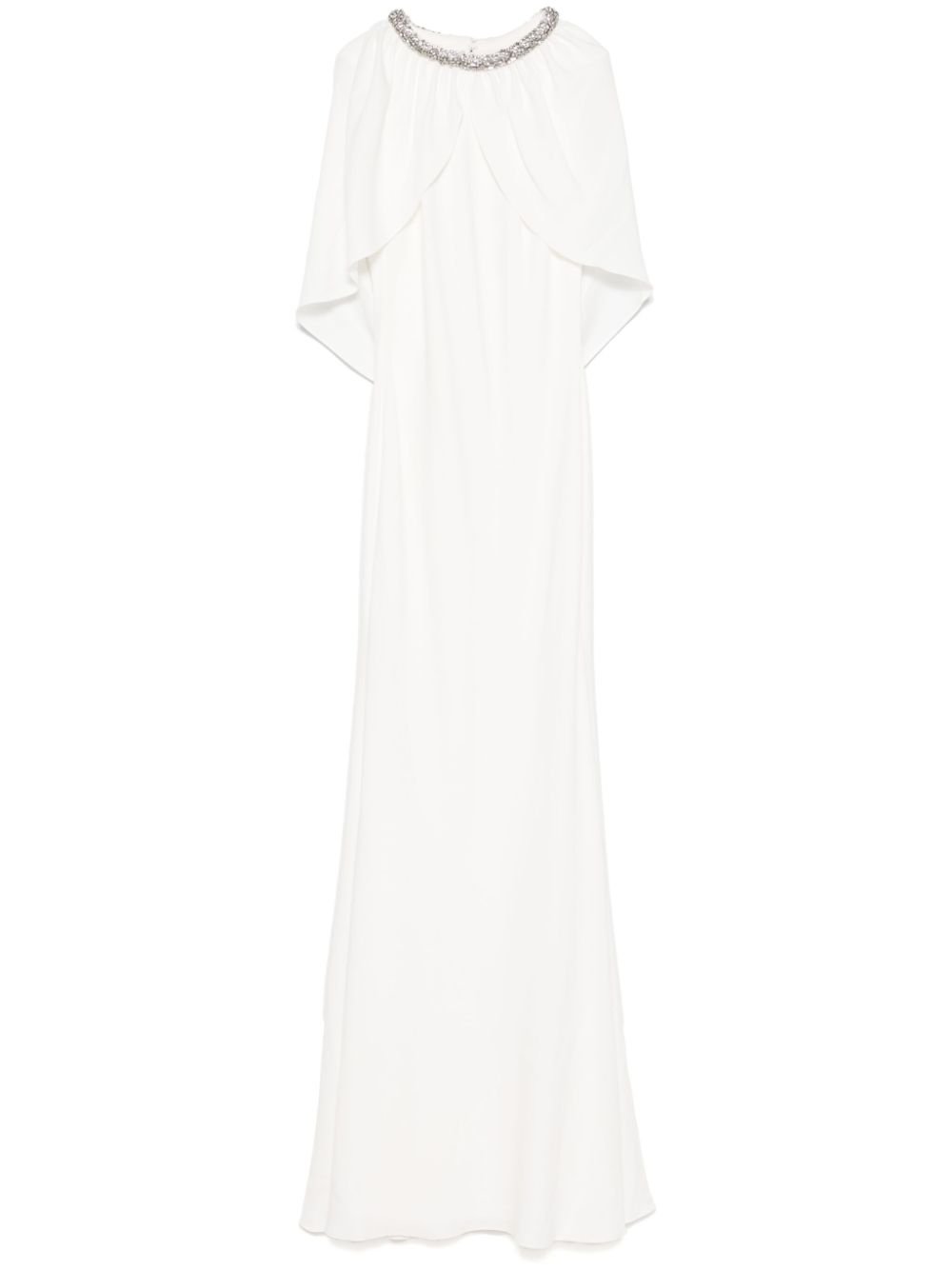 Roland Mouret embellished cape gown - White