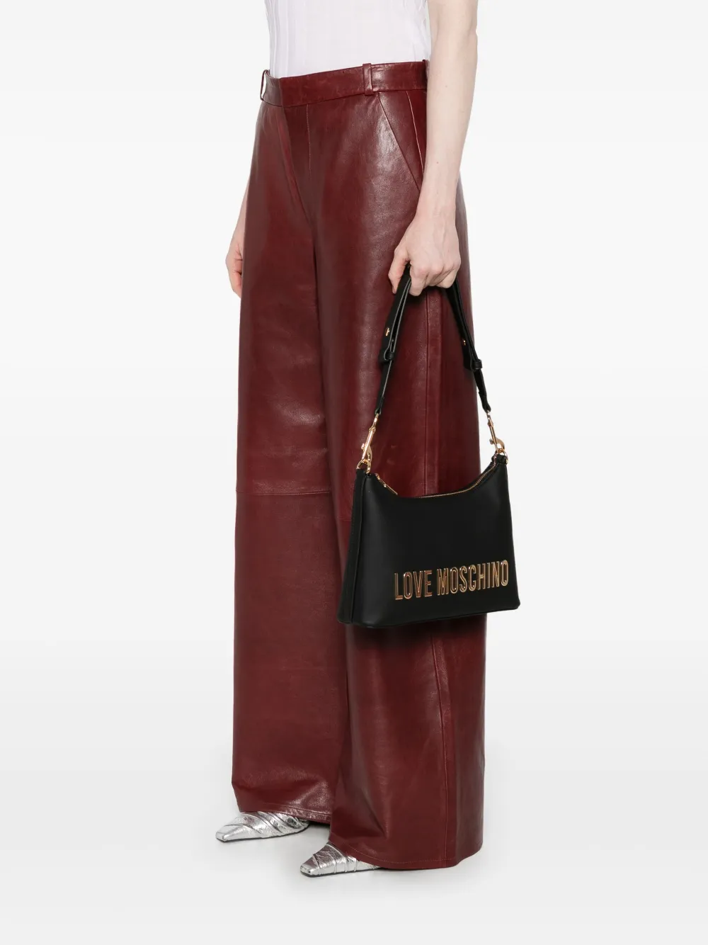 Love Moschino Schoudertas met logo - Zwart