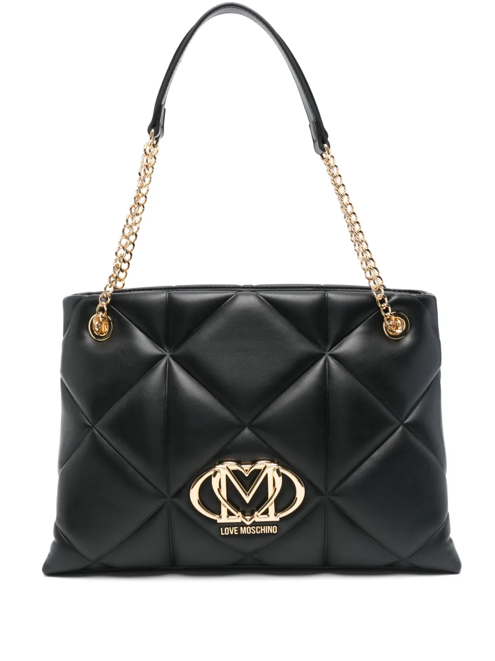 Love Moschino ロゴプレート ショルダーバッグ - ブラック Love Moschino ロゴプレート ショルダーバッグ - ブラック