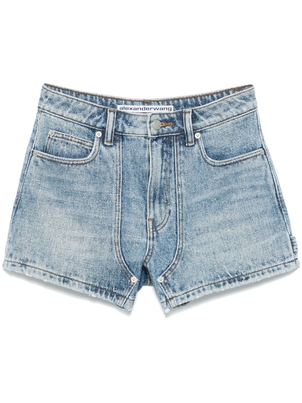 Alexander Wang High waist shorts met kristallen Blauw