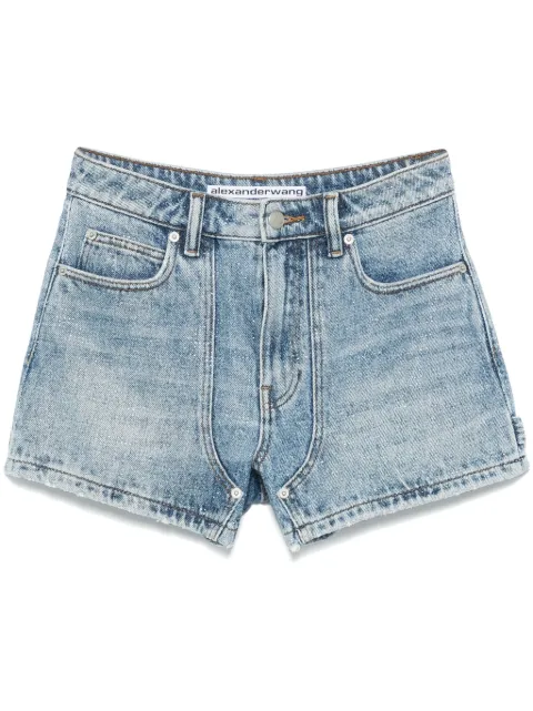 Alexander Wang shorts con tiro alto y motivo de cristales