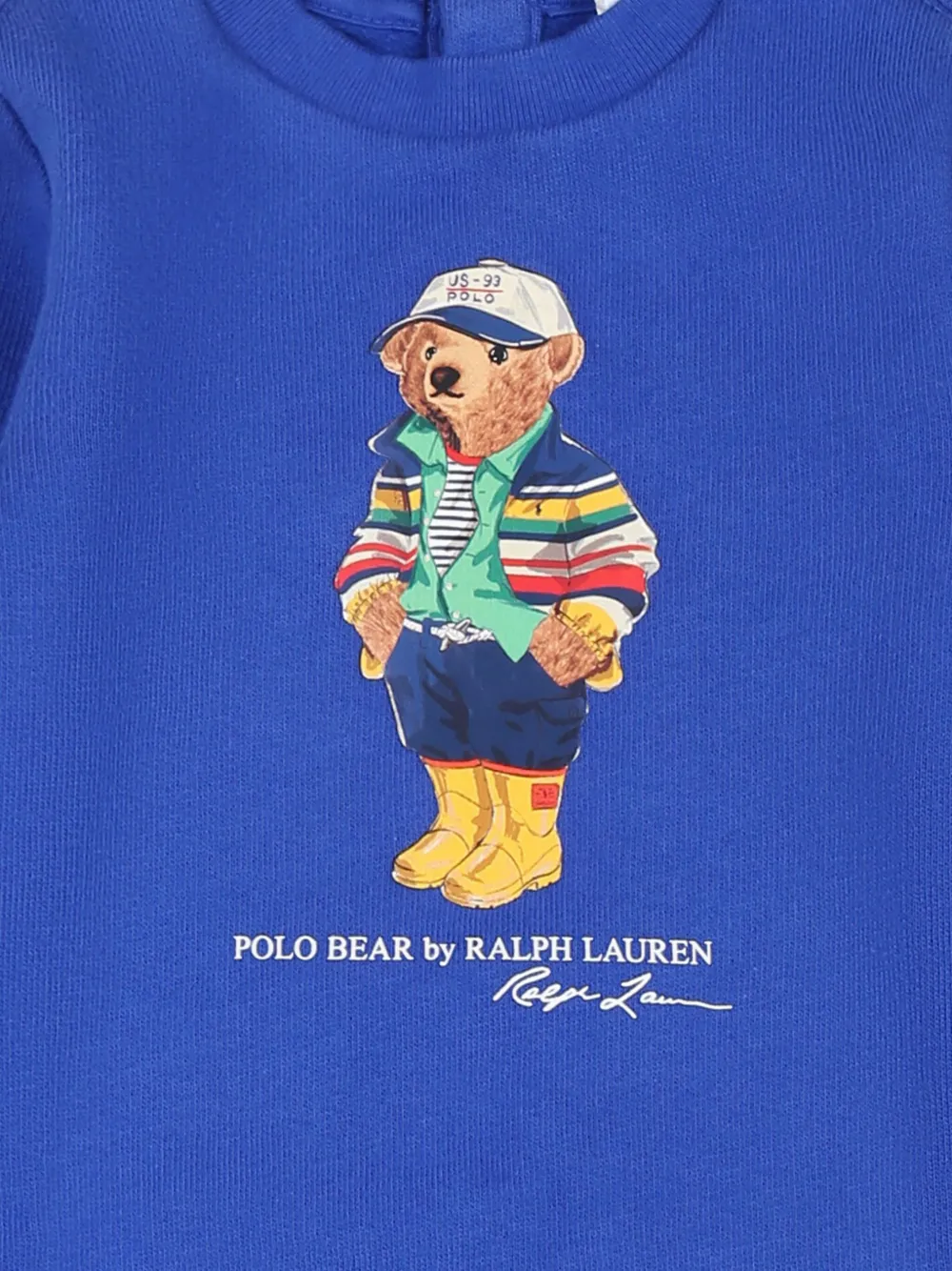 Polo Ralph Lauren Ralph Lauren Polo Bear Graphic Sweatshirt Romper In Blue