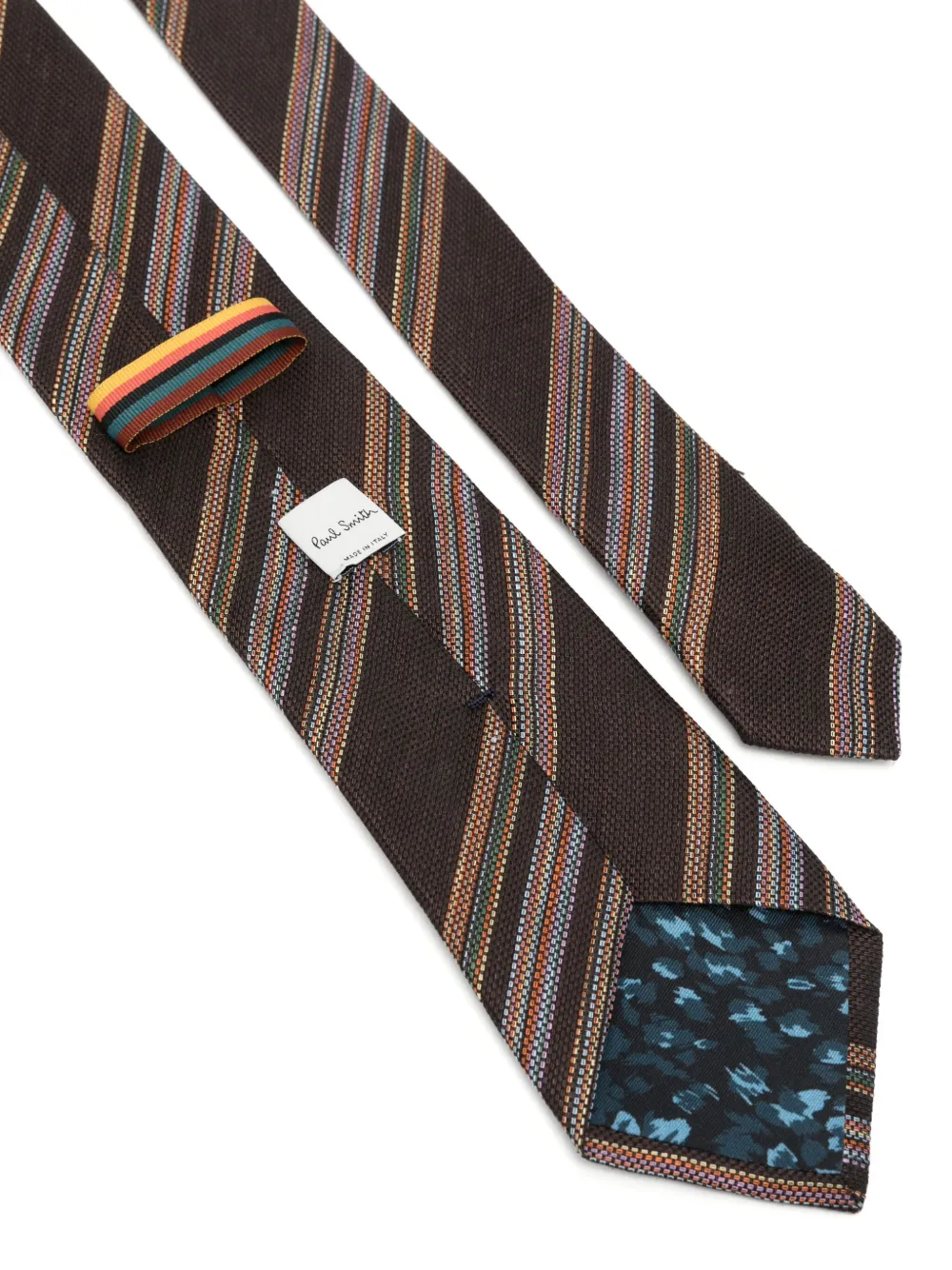Paul Smith Stropdas met blokstreep - Bruin