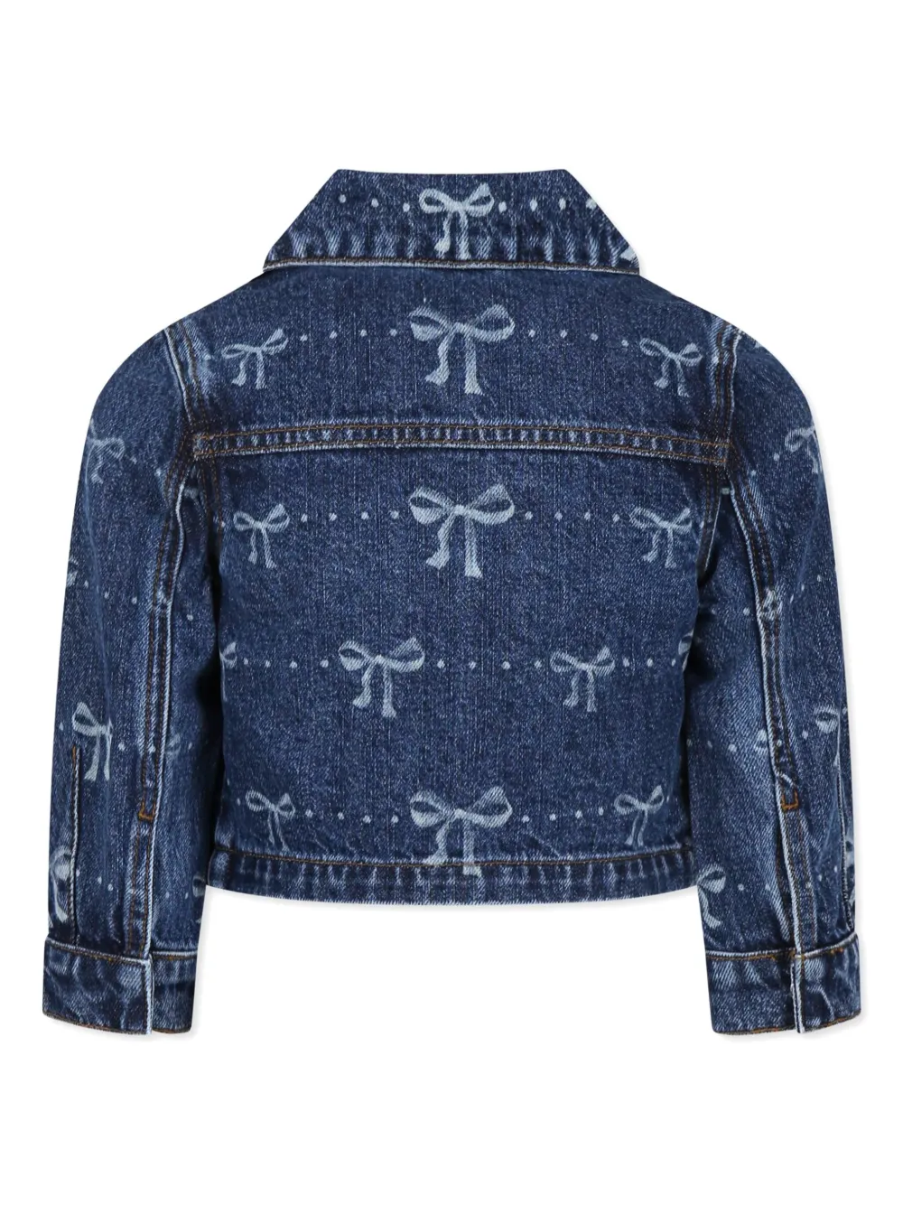 Self-Portrait Kids bow-print jacket | Girls Denim Jackets | Image 2