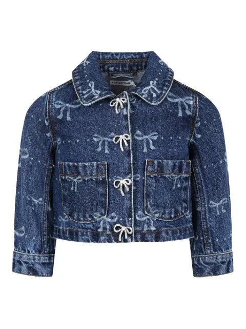 Self-Portrait Kids bow-print jacket