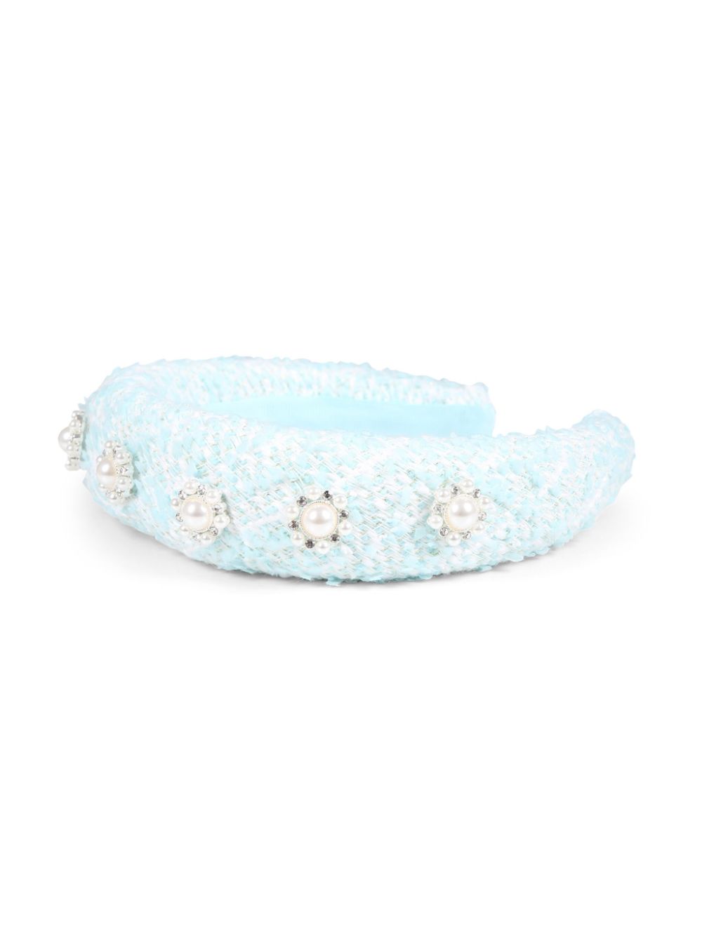 Self-Portrait Kids tweed head band - Blue