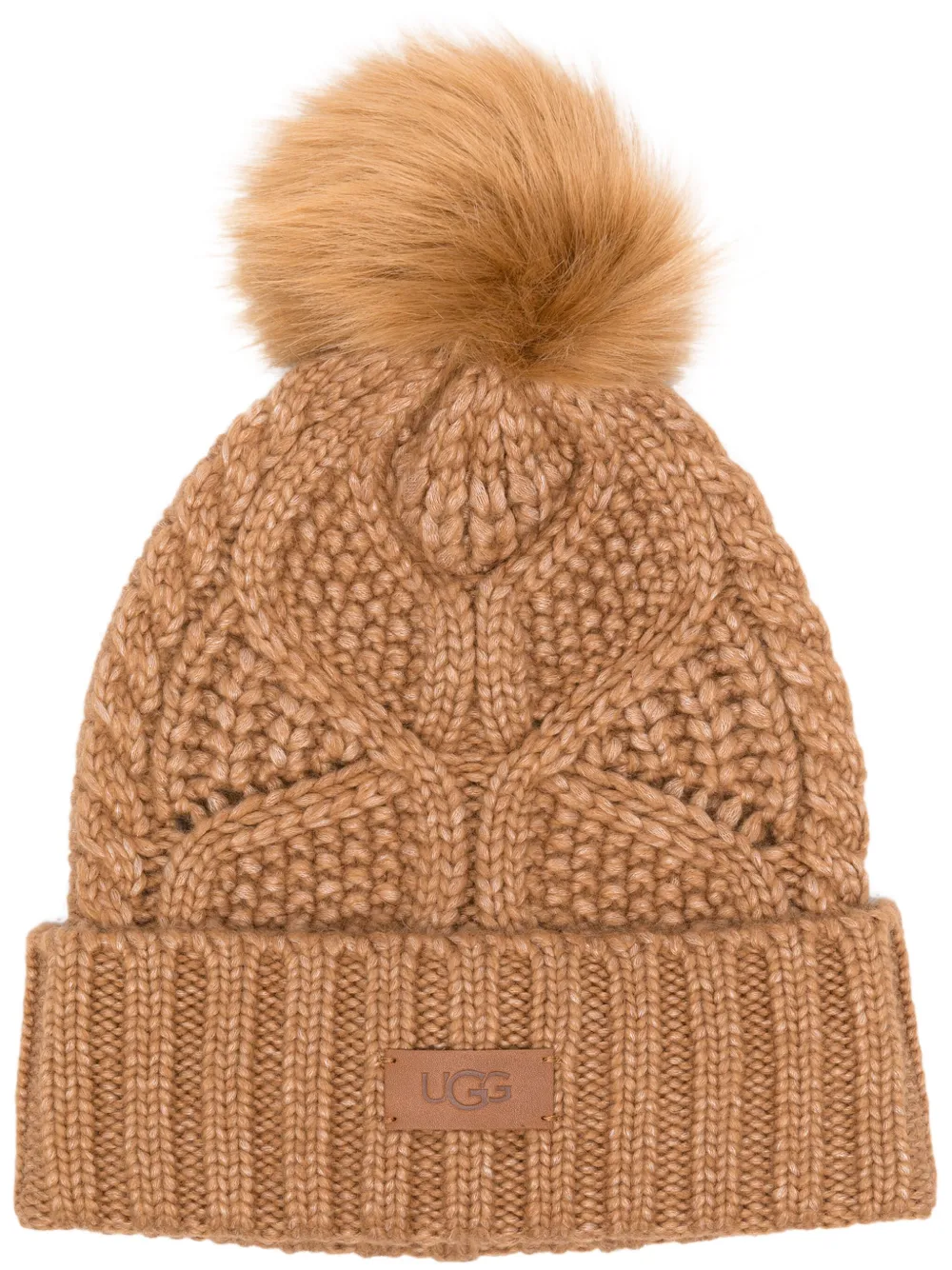 Ugg Cable Pom Beanie In Braun