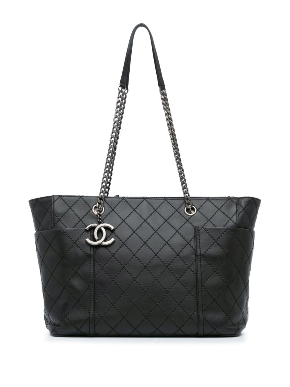 CHANEL Pre Owned 2015 2016 MittelgroBe Tote Bag Mit CC Stickerei Schwarz FARFETCH DE