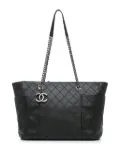 CHANEL Pre-Owned 2015-2016 Medium CC Stitched Calfskin Pocket Zipped Chain tote bag - Black