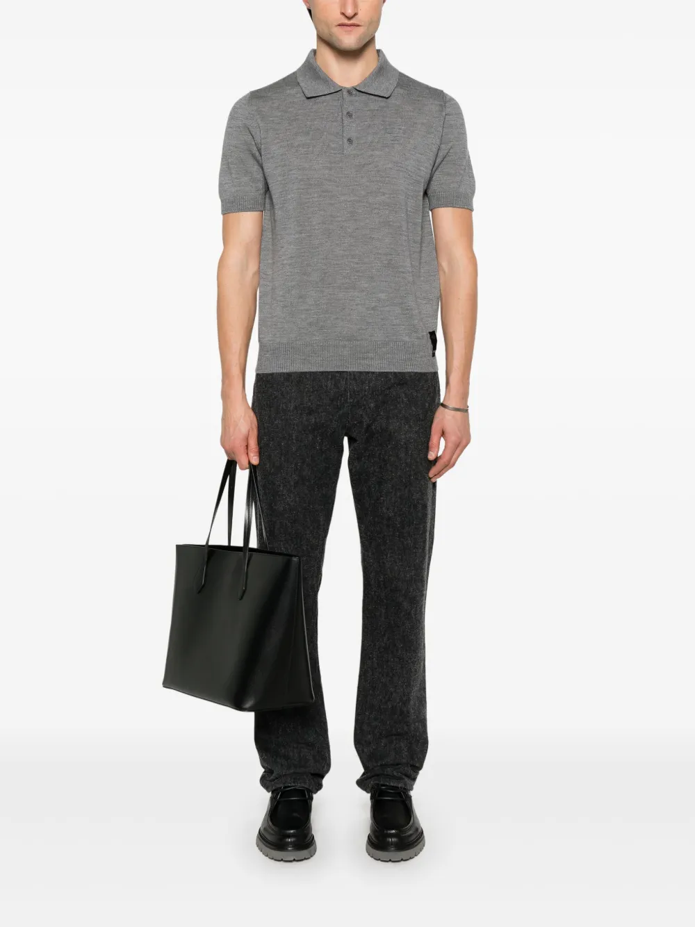 FENDI Gebreid poloshirt - Grijs
