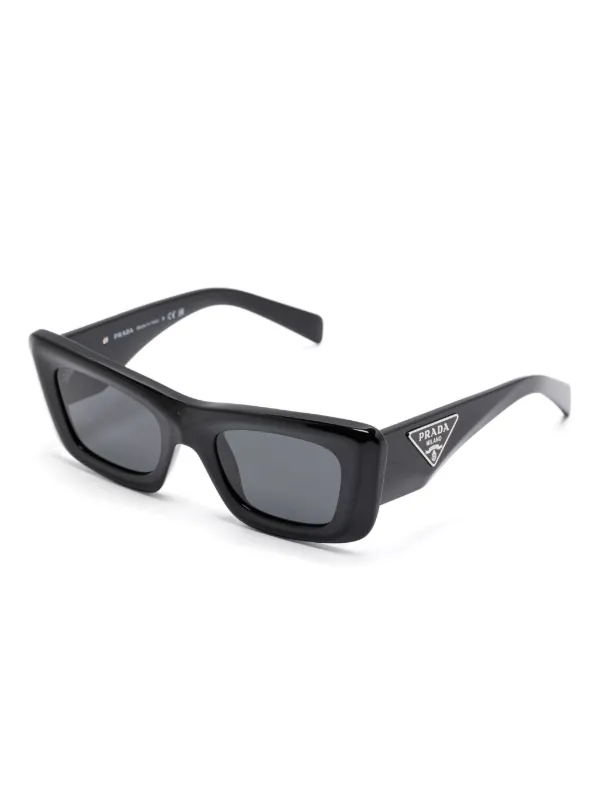 Prada Pre-Owned triangle-logo Sunglasses | Black | FARFETCH AO display picture 1