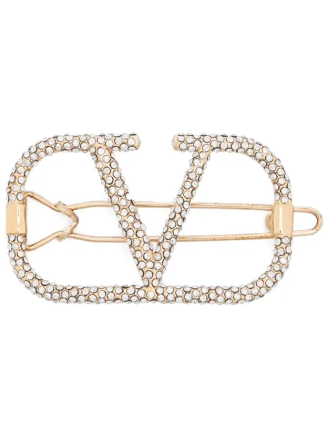 Valentino Garavani Pre-Owned VLogo Signature swarovsky-crystal hair clip