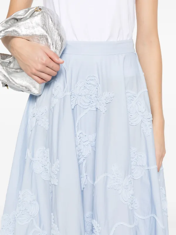 スカート ROTATE BIRGER CHRISTENSEN Maxi boucle skirt ROTATE BIRGER CHRISTENSEN floral-appliqué Maxi Skirt | Blue