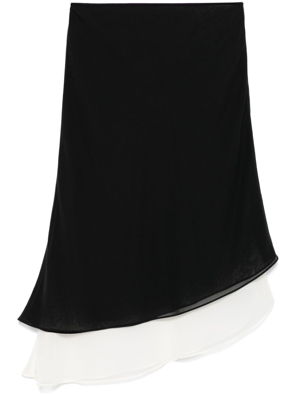 ROTATE BIRGER CHRISTENSEN two-layer chiffon midi skirt - Black